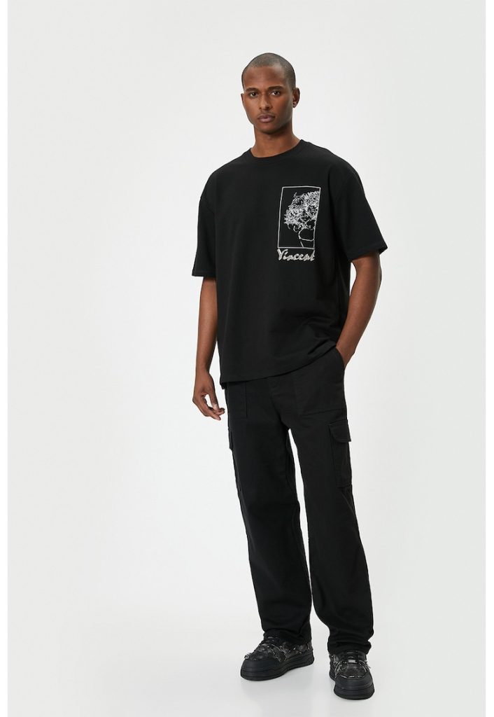 Tricou cu imprimeu pe spate-BARBATI/IMBRACAMINTE/Tricouri si maiouri-IMBRACAMINTE/Tricouri si maiouri