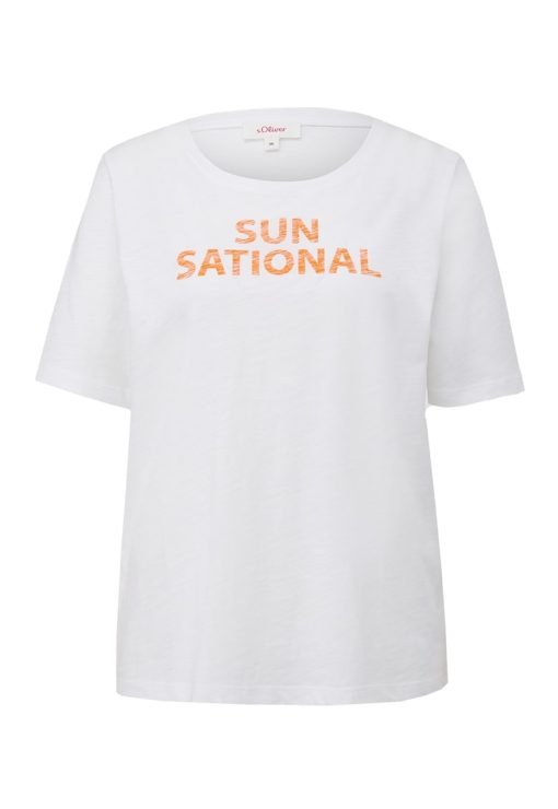 Tricou cu imprimeu text-FEMEI/IMBRACAMINTE/Tricouri si maiouri-IMBRACAMINTE/Tricouri si maiouri