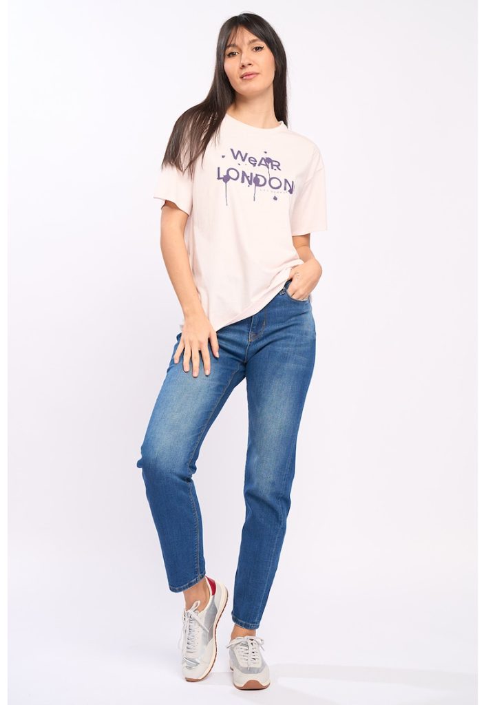 Tricou cu maneci cazute si imprimeu-FEMEI/IMBRACAMINTE/Tricouri si maiouri-IMBRACAMINTE/Tricouri si maiouri