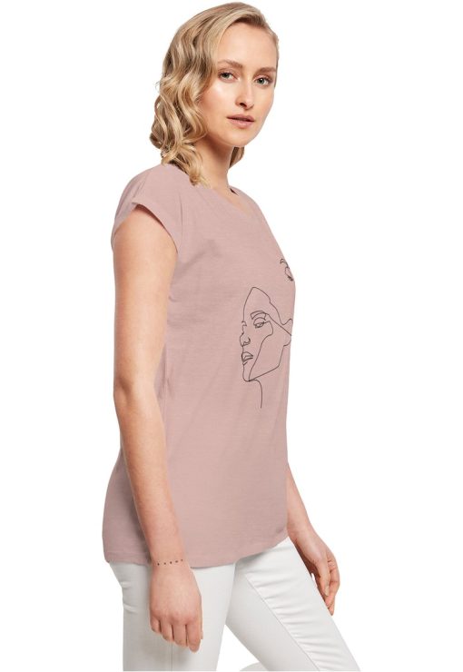 Tricou cu maneci rulate si imprimeu grafic-FEMEI/IMBRACAMINTE/Tricouri si maiouri-IMBRACAMINTE/Tricouri si maiouri