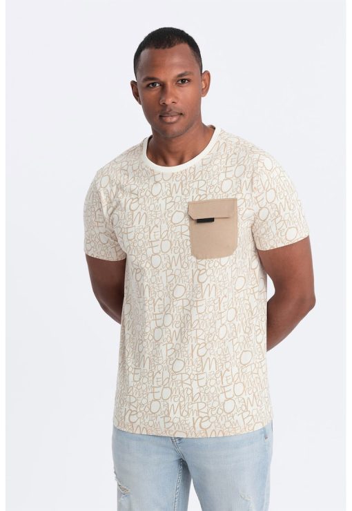 Tricou cu model si buzunar pe piept-BARBATI/IMBRACAMINTE/Tricouri si maiouri-IMBRACAMINTE/Tricouri si maiouri