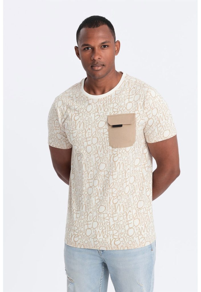 Tricou cu model si buzunar pe piept-BARBATI/IMBRACAMINTE/Tricouri si maiouri-IMBRACAMINTE/Tricouri si maiouri
