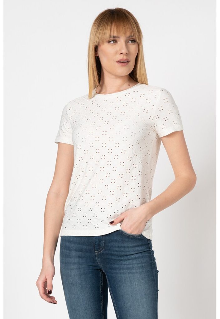 Tricou cu perforatii Cathinka-FEMEI/IMBRACAMINTE/Tricouri si maiouri-IMBRACAMINTE/Tricouri si maiouri