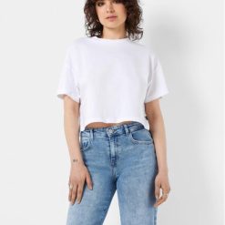 Tricou dama -  483326 - Alb - Bumbac --FEMEI/IMBRACAMINTE/Tricouri si maiouri-IMBRACAMINTE/Tricouri si maiouri