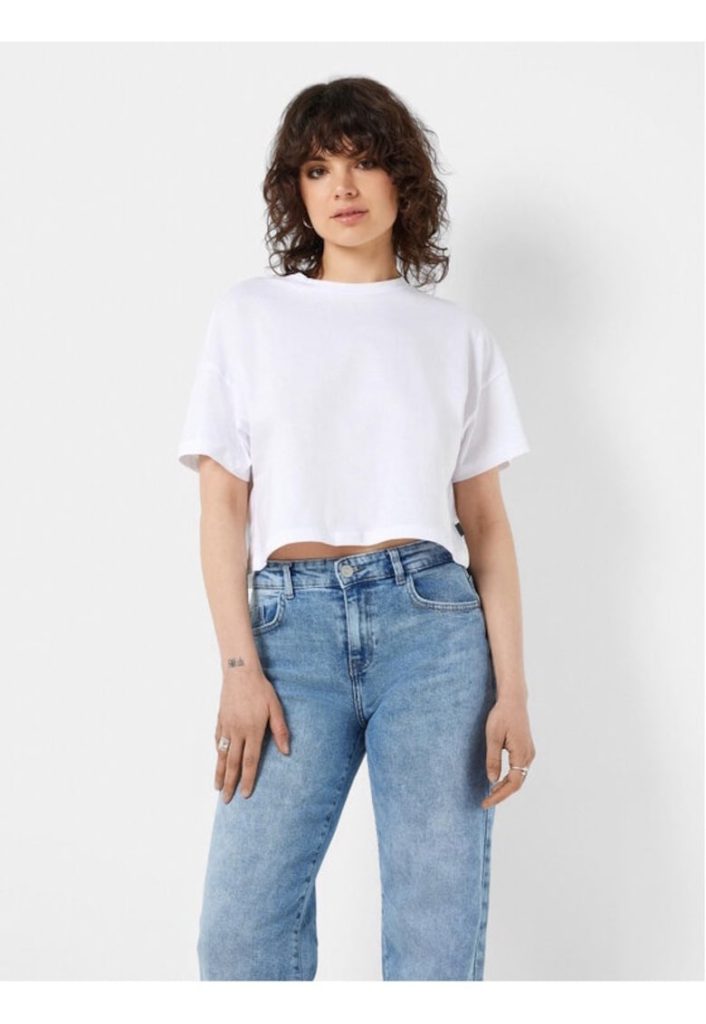 Tricou dama -  483326 - Alb - Bumbac --FEMEI/IMBRACAMINTE/Tricouri si maiouri-IMBRACAMINTE/Tricouri si maiouri