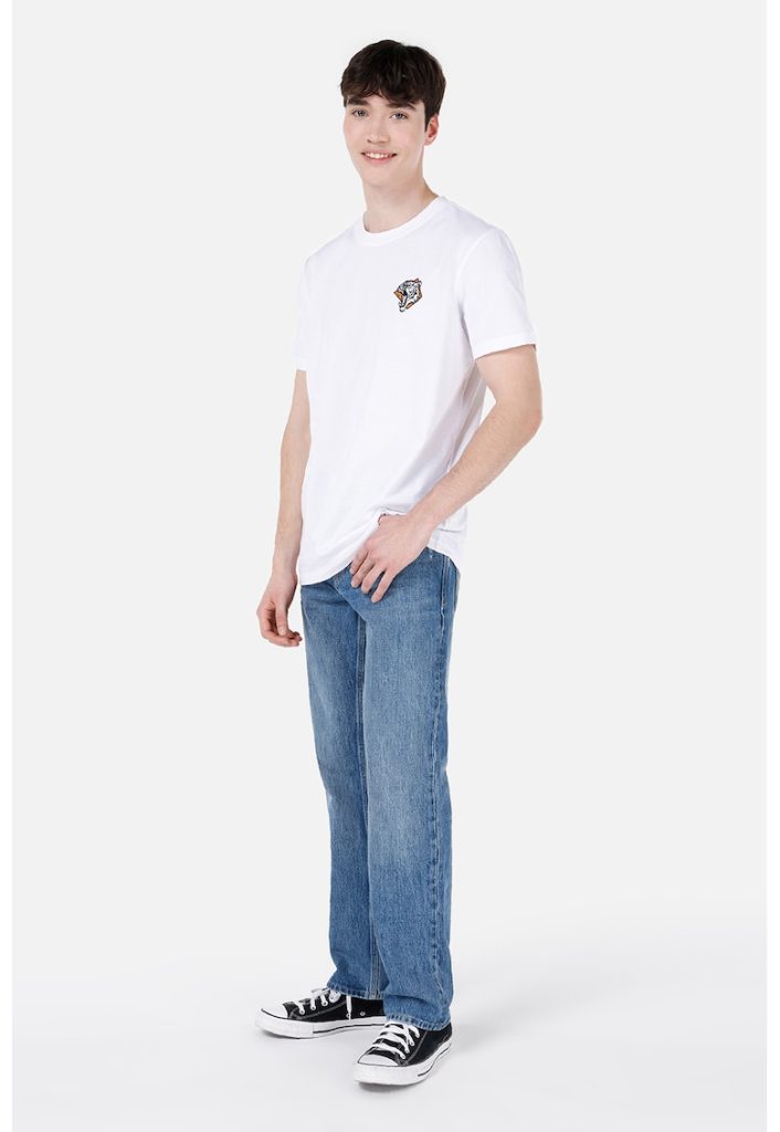 Tricou de bumbac cu aplicatie pe piept-BARBATI/IMBRACAMINTE/Tricouri si maiouri-IMBRACAMINTE/Tricouri si maiouri