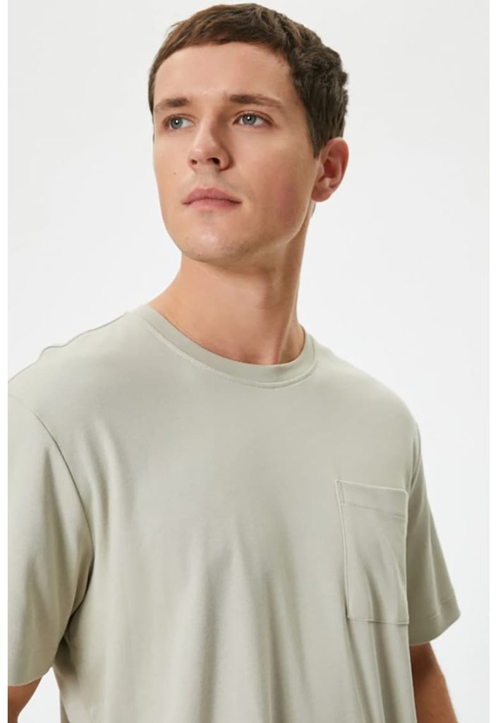 Tricou de bumbac cu buzunar pe piept-BARBATI/IMBRACAMINTE/Tricouri si maiouri-IMBRACAMINTE/Tricouri si maiouri