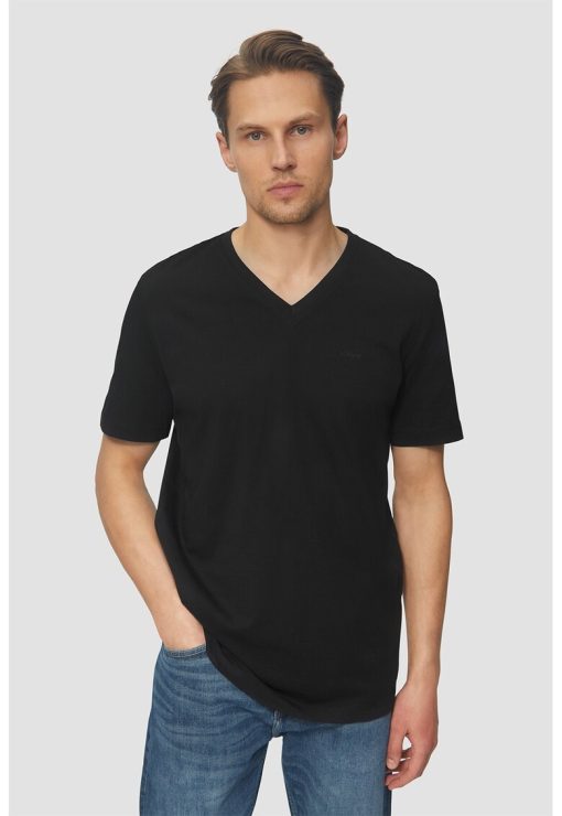 Tricou de bumbac cu decolteu in V-BARBATI/IMBRACAMINTE/Tricouri si maiouri-IMBRACAMINTE/Tricouri si maiouri