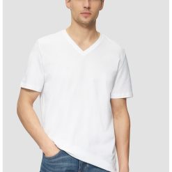 Tricou de bumbac cu decolteu in V-BARBATI/IMBRACAMINTE/Tricouri si maiouri-IMBRACAMINTE/Tricouri si maiouri