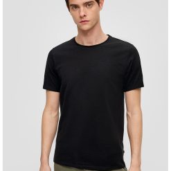 Tricou de bumbac cu decolteu la baza gatului-BARBATI/IMBRACAMINTE/Tricouri si maiouri-IMBRACAMINTE/Tricouri si maiouri