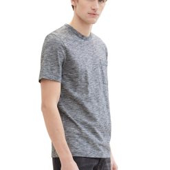 Tricou de bumbac cu decolteu la baza gatului-BARBATI/IMBRACAMINTE/Tricouri si maiouri-IMBRACAMINTE/Tricouri si maiouri