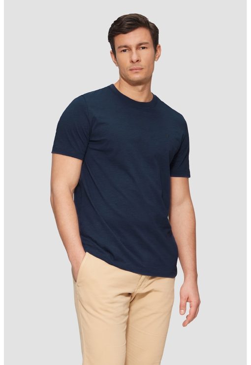 Tricou de bumbac cu decolteu la baza gatului-BARBATI/IMBRACAMINTE/Tricouri si maiouri-IMBRACAMINTE/Tricouri si maiouri
