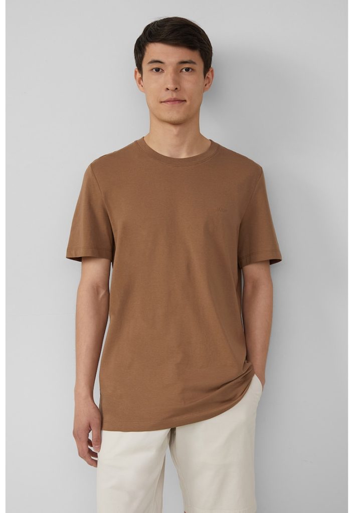 Tricou de bumbac cu decolteu la baza gatului-BARBATI/IMBRACAMINTE/Tricouri si maiouri-IMBRACAMINTE/Tricouri si maiouri