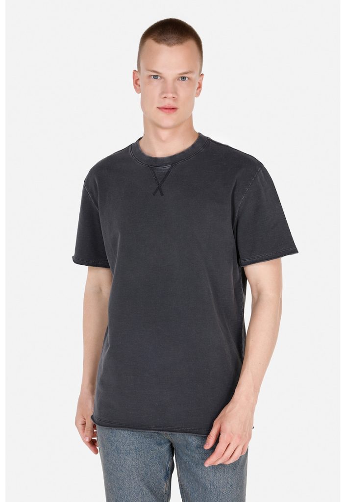 Tricou de bumbac cu decolteu la baza gatului-BARBATI/IMBRACAMINTE/Tricouri si maiouri-IMBRACAMINTE/Tricouri si maiouri
