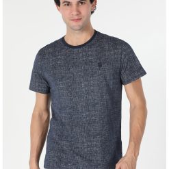 Tricou de bumbac cu decolteu la baza gatului-BARBATI/IMBRACAMINTE/Tricouri si maiouri-IMBRACAMINTE/Tricouri si maiouri