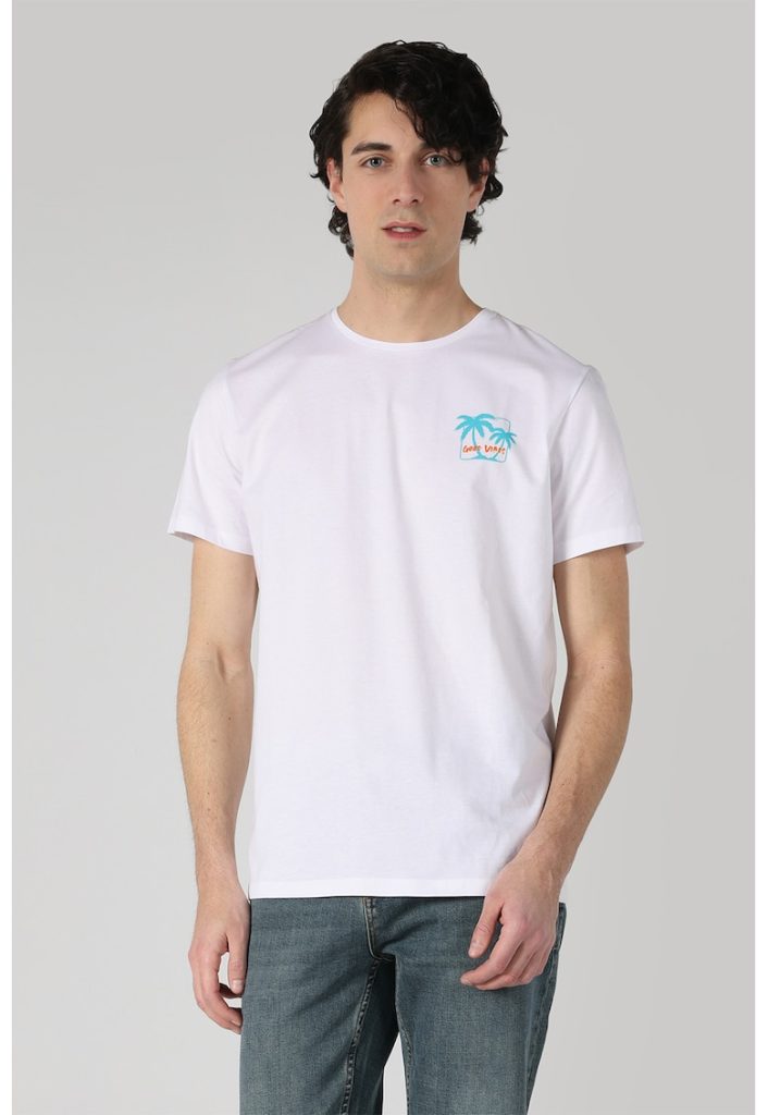 Tricou de bumbac cu decolteu la baza gatului-BARBATI/IMBRACAMINTE/Tricouri si maiouri-IMBRACAMINTE/Tricouri si maiouri