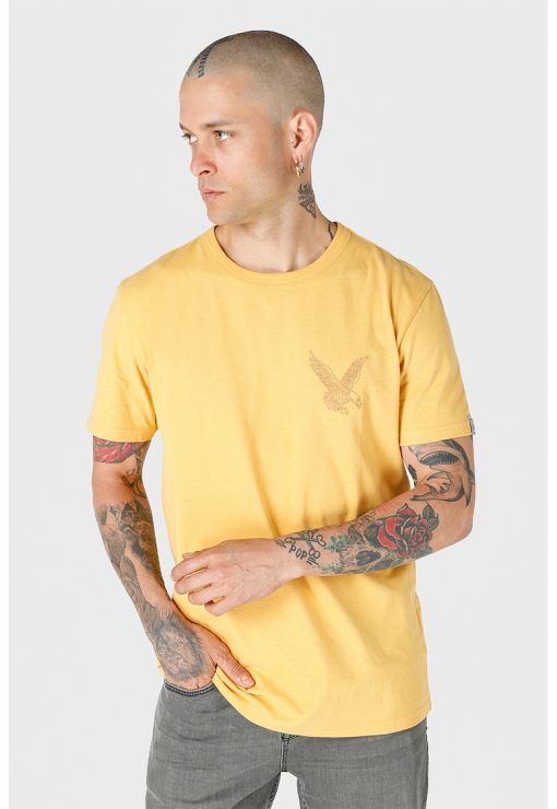 Tricou de bumbac cu decolteu la baza gatului-BARBATI/IMBRACAMINTE/Tricouri si maiouri-IMBRACAMINTE/Tricouri si maiouri
