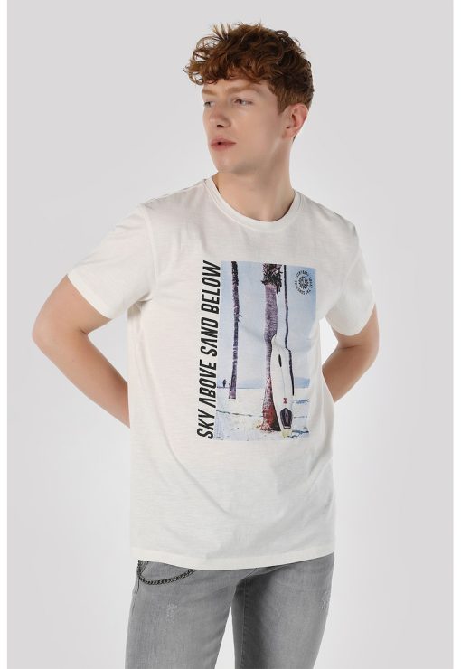 Tricou de bumbac cu imprimeu-BARBATI/IMBRACAMINTE/Tricouri si maiouri-IMBRACAMINTE/Tricouri si maiouri