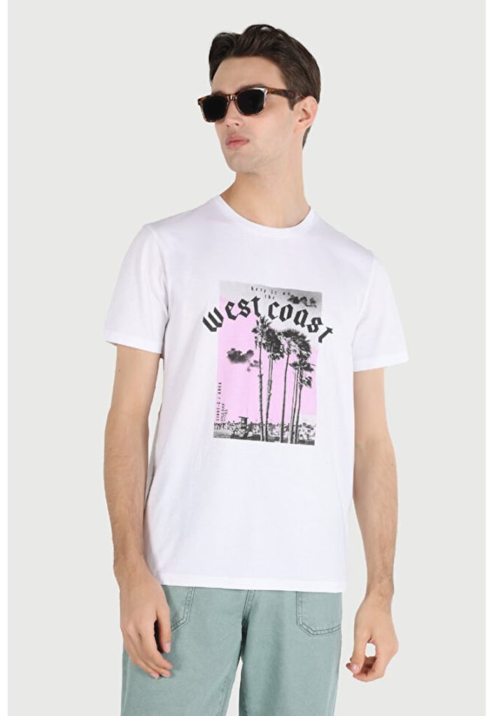 Tricou de bumbac cu imprimeu-BARBATI/IMBRACAMINTE/Tricouri si maiouri-IMBRACAMINTE/Tricouri si maiouri