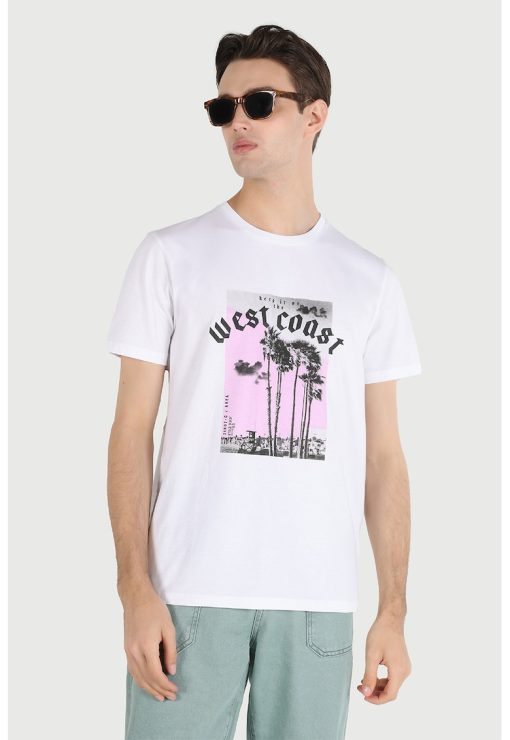 Tricou de bumbac cu imprimeu-BARBATI/IMBRACAMINTE/Tricouri si maiouri-IMBRACAMINTE/Tricouri si maiouri
