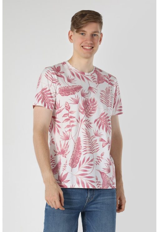 Tricou de bumbac cu imprimeu floral-BARBATI/IMBRACAMINTE/Tricouri si maiouri-IMBRACAMINTE/Tricouri si maiouri