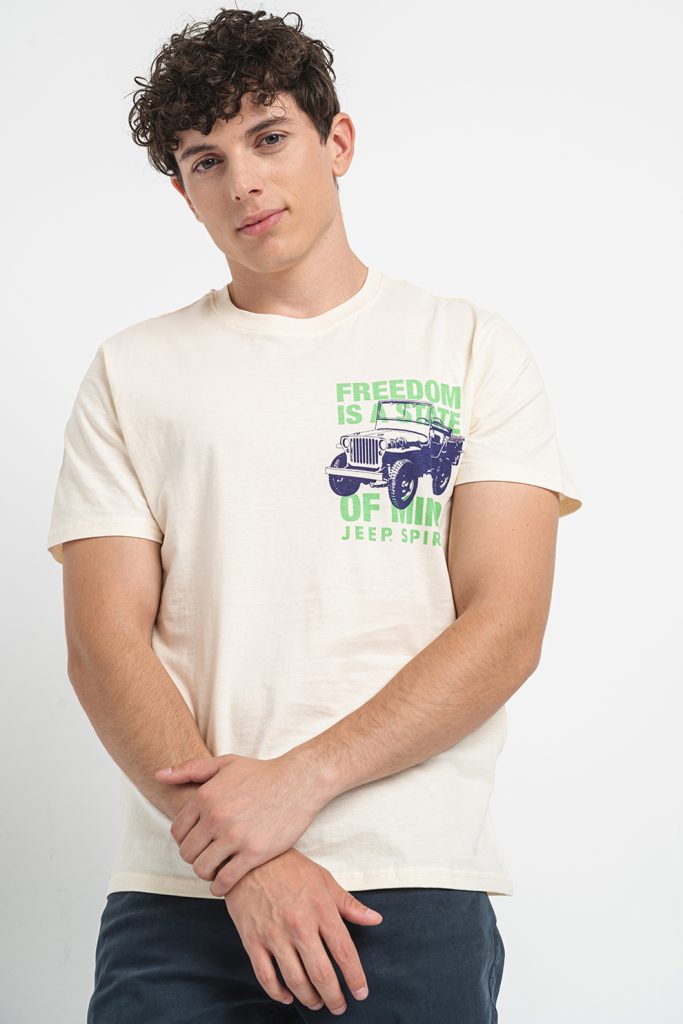 Tricou de bumbac cu imprimeu grafic-BARBATI/IMBRACAMINTE/Tricouri si maiouri-IMBRACAMINTE/Tricouri si maiouri