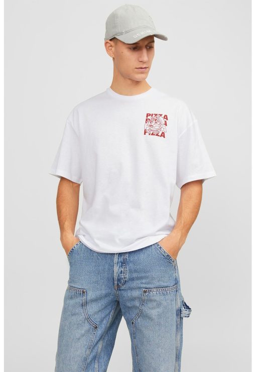 Tricou de bumbac cu imprimeu grafic pe spate-BARBATI/IMBRACAMINTE/Tricouri si maiouri-IMBRACAMINTE/Tricouri si maiouri