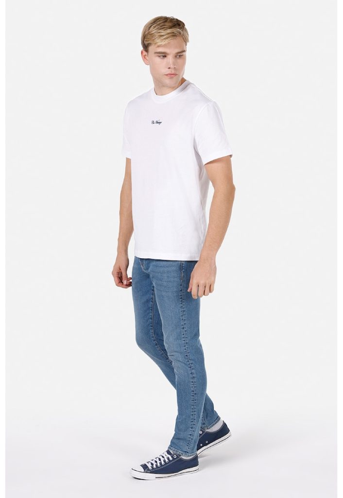Tricou de bumbac cu imprimeu grafic pe spate-BARBATI/IMBRACAMINTE/Tricouri si maiouri-IMBRACAMINTE/Tricouri si maiouri