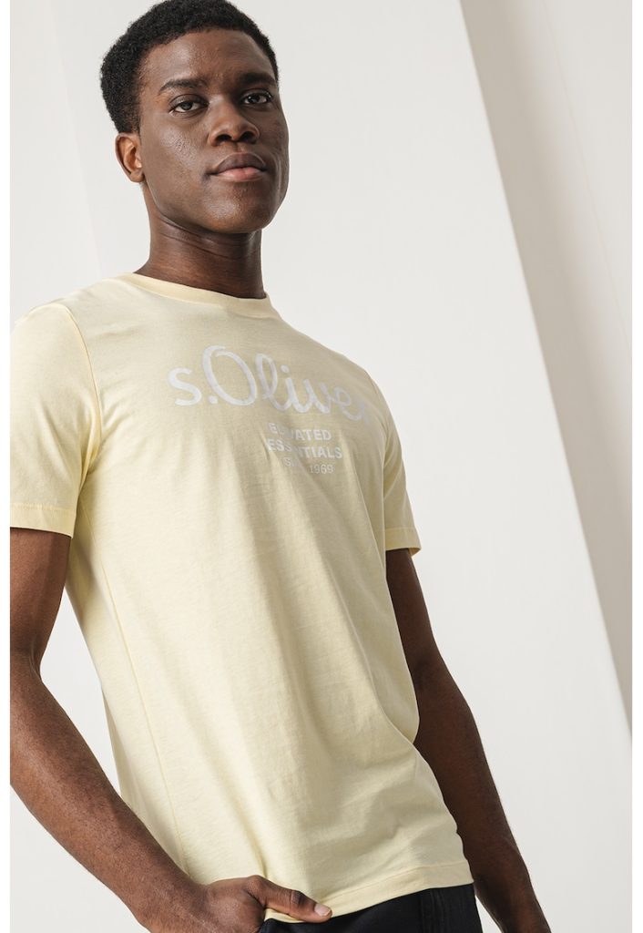 Tricou de bumbac cu imprimeu logo-BARBATI/IMBRACAMINTE/Tricouri si maiouri-IMBRACAMINTE/Tricouri si maiouri