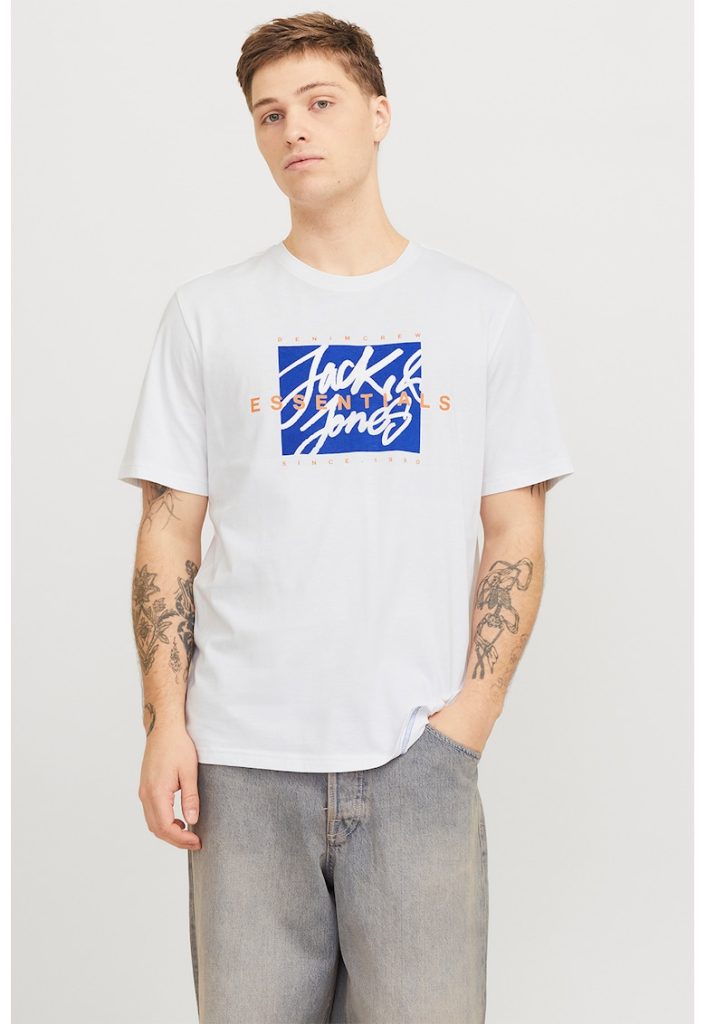 Tricou de bumbac cu imprimeu logo-BARBATI/IMBRACAMINTE/Tricouri si maiouri-IMBRACAMINTE/Tricouri si maiouri