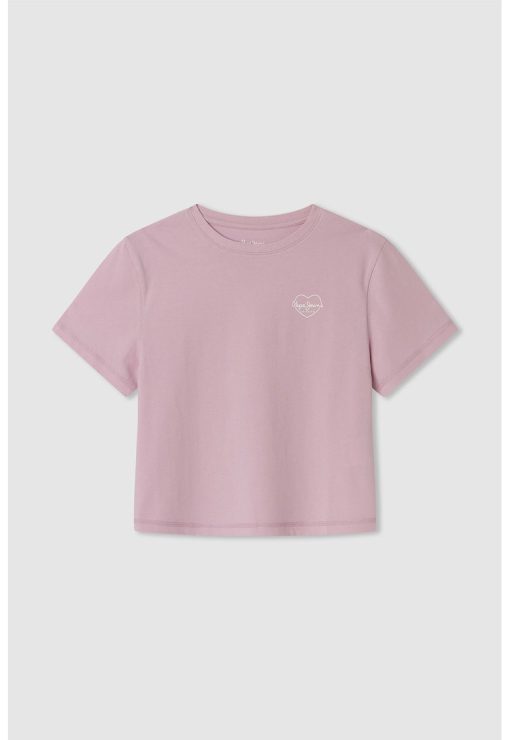 Tricou de bumbac cu logo discret-FETE/IMBRACAMINTE/Tricouri si maiouri-IMBRACAMINTE/Tricouri si maiouri
