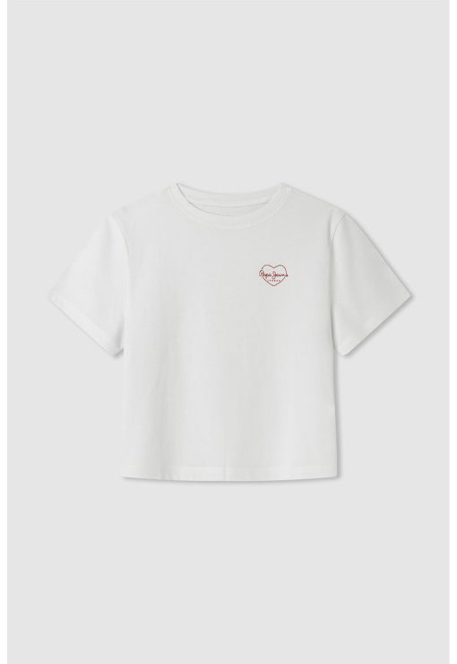 Tricou de bumbac cu logo discret-FETE/IMBRACAMINTE/Tricouri si maiouri-IMBRACAMINTE/Tricouri si maiouri