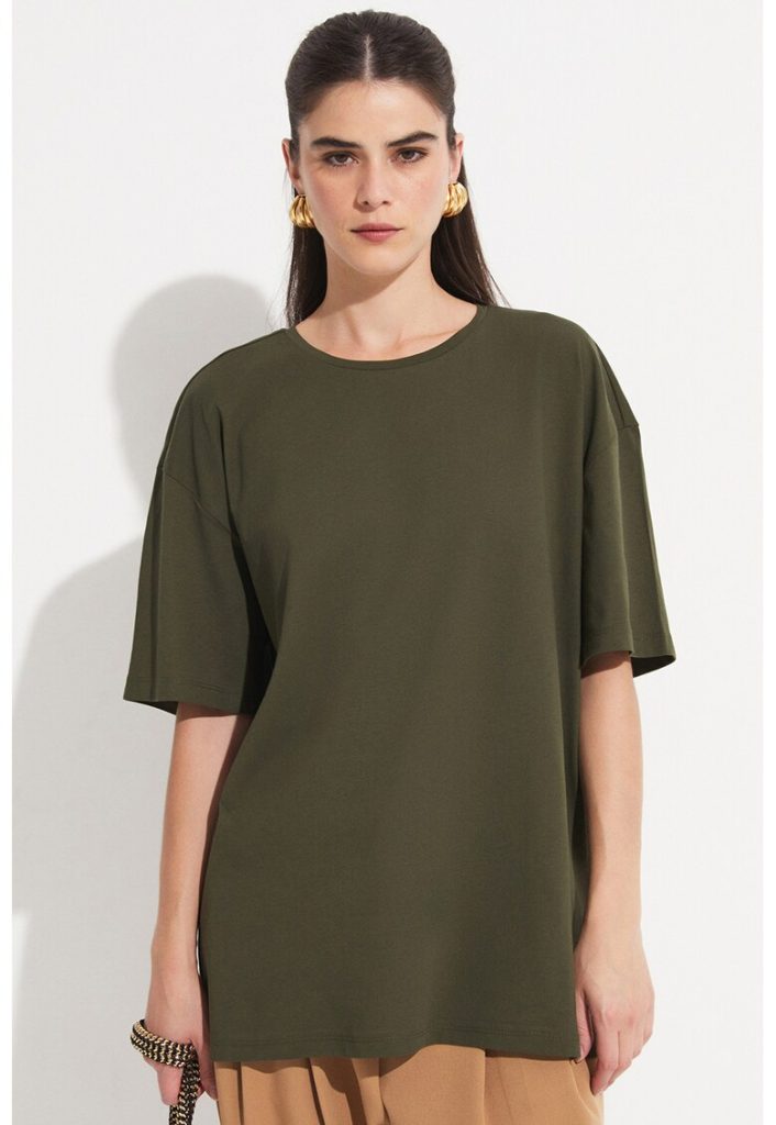 Tricou de bumbac cu maneci cazute-FEMEI/IMBRACAMINTE/Tricouri si maiouri-IMBRACAMINTE/Tricouri si maiouri