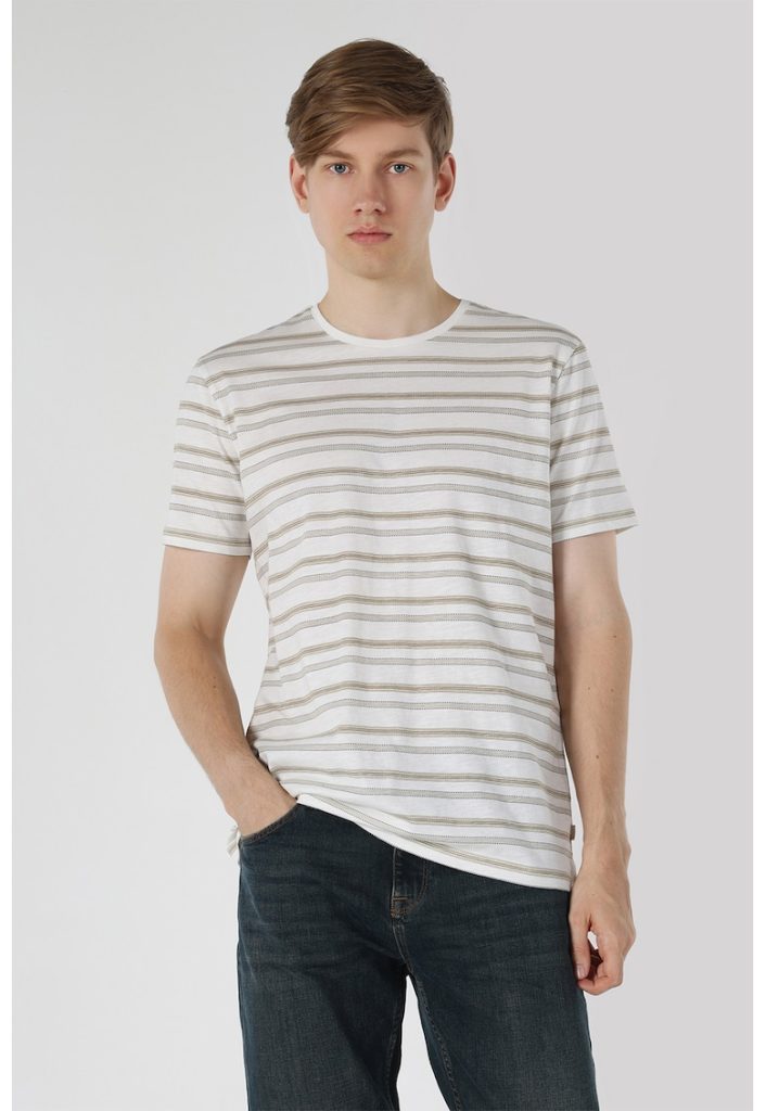 Tricou de bumbac cu model in dungi-BARBATI/IMBRACAMINTE/Tricouri si maiouri-IMBRACAMINTE/Tricouri si maiouri