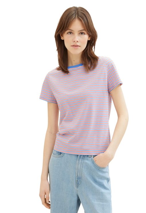 Tricou de bumbac cu model in dungi-FEMEI/IMBRACAMINTE/Tricouri si maiouri-IMBRACAMINTE/Tricouri si maiouri