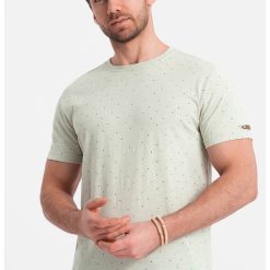 Tricou din amestec de bumbac cu decolteu la baza gatului-BARBATI/IMBRACAMINTE/Tricouri si maiouri-IMBRACAMINTE/Tricouri si maiouri