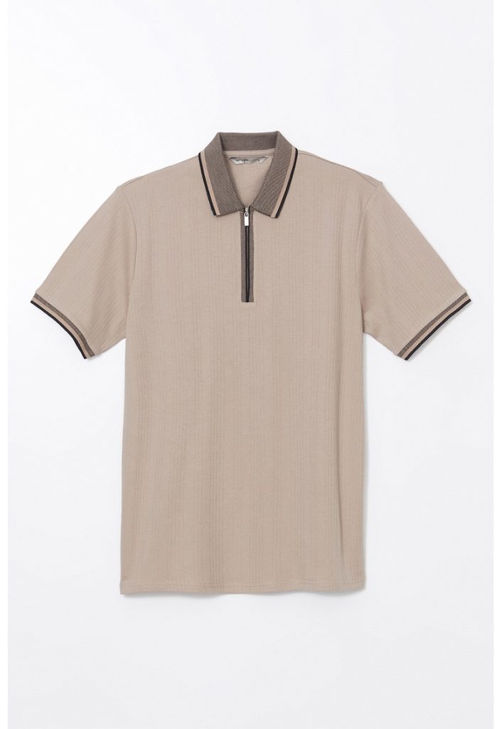 Tricou din amestec de bumbac cu fenta cu fermoar-BARBATI/IMBRACAMINTE/Tricouri si maiouri-IMBRACAMINTE/Tricouri si maiouri
