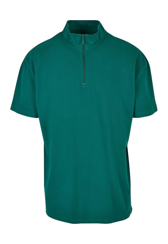 Tricou din bumbac cu fermoar scurt si model uni-BARBATI/IMBRACAMINTE/Tricouri si maiouri-IMBRACAMINTE/Tricouri si maiouri