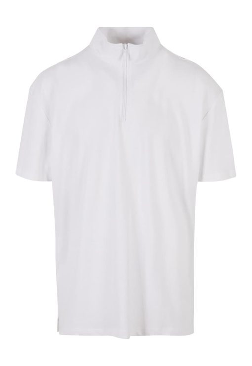 Tricou din bumbac cu fermoar scurt si model uni-BARBATI/IMBRACAMINTE/Tricouri si maiouri-IMBRACAMINTE/Tricouri si maiouri