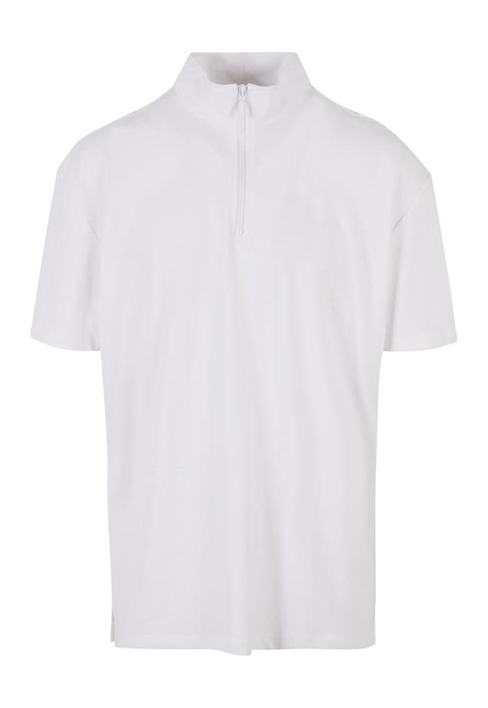 Tricou din bumbac cu fermoar scurt si model uni-BARBATI/IMBRACAMINTE/Tricouri si maiouri-IMBRACAMINTE/Tricouri si maiouri