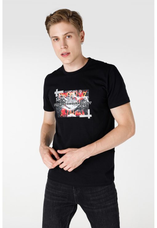 Tricou din bumbac cu imprimeu-BARBATI/IMBRACAMINTE/Tricouri si maiouri-IMBRACAMINTE/Tricouri si maiouri