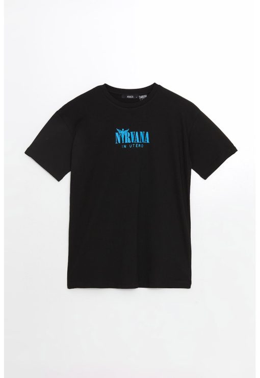 Tricou din bumbac cu imprimeu grafic pe partea din spate-FEMEI/IMBRACAMINTE/Tricouri si maiouri-IMBRACAMINTE/Tricouri si maiouri