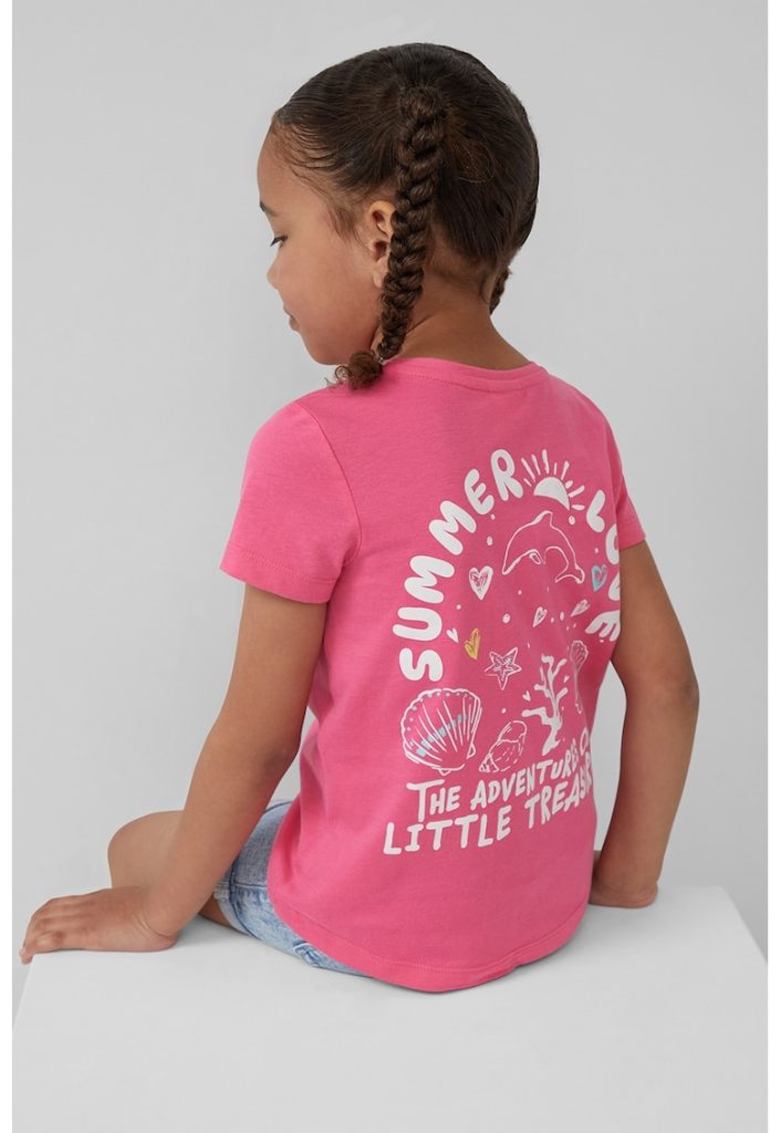 Tricou din bumbac cu imprimeu pe partea din spate-FETE/IMBRACAMINTE/Tricouri si maiouri-IMBRACAMINTE/Tricouri si maiouri