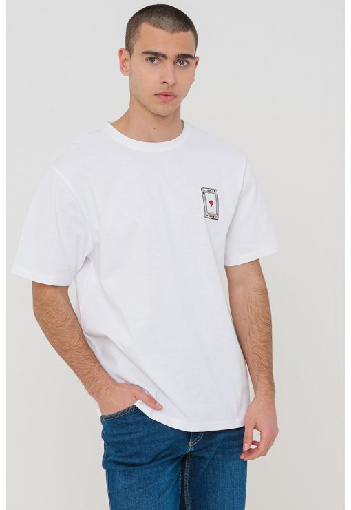 Tricou din bumbac cu imprimeu text-BARBATI/IMBRACAMINTE/Tricouri si maiouri-IMBRACAMINTE/Tricouri si maiouri