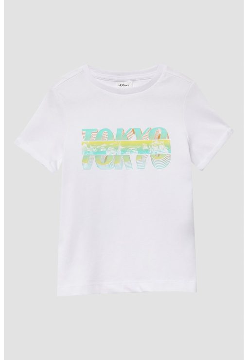 Tricou din bumbac cu imprimeu text-BAIETI/IMBRACAMINTE/Tricouri si maiouri-IMBRACAMINTE/Tricouri si maiouri
