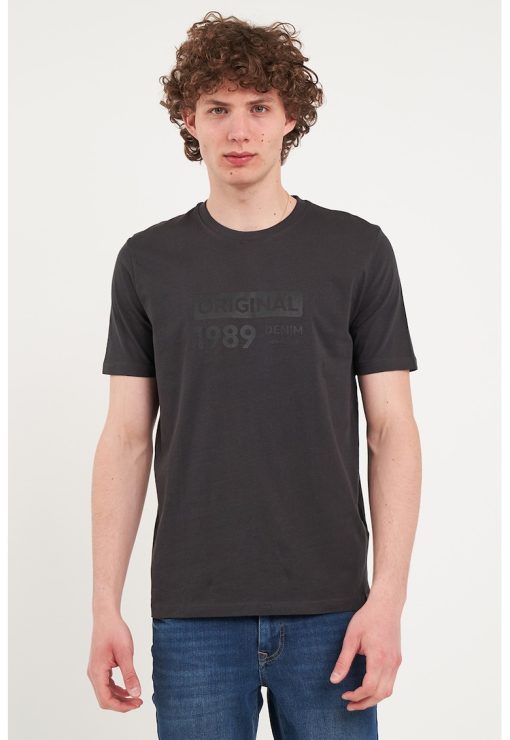 Tricou din bumbac cu imprimeu text-BARBATI/IMBRACAMINTE/Tricouri si maiouri-IMBRACAMINTE/Tricouri si maiouri