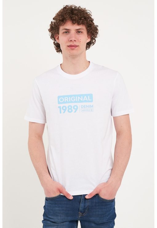 Tricou din bumbac cu imprimeu text-BARBATI/IMBRACAMINTE/Tricouri si maiouri-IMBRACAMINTE/Tricouri si maiouri