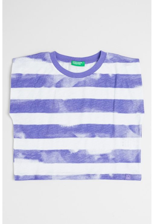 Tricou din bumbac cu model in dungi-FETE/IMBRACAMINTE/Tricouri si maiouri-IMBRACAMINTE/Tricouri si maiouri