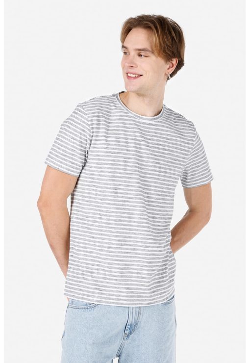 Tricou din bumbac cu model in dungi-BARBATI/IMBRACAMINTE/Tricouri si maiouri-IMBRACAMINTE/Tricouri si maiouri
