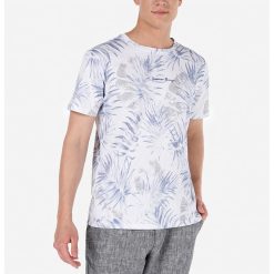 Tricou din bumbac cu model tropical-BARBATI/IMBRACAMINTE/Tricouri si maiouri-IMBRACAMINTE/Tricouri si maiouri
